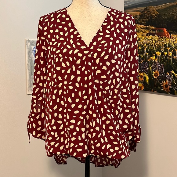 West K Tops - NWT West K Surplice Tie Sleeve Blouse